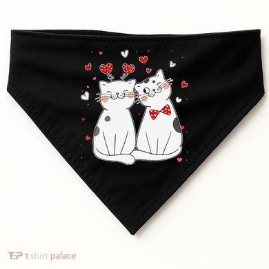 Cute Cats Kittens & Hearts Valentines Day Gift USA-Made Doggie Bandana