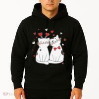 Cute Cats Kittens & Hearts Valentines Day Gift Hoodie thumb 2