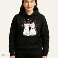 Cute Cats Kittens & Hearts Valentines Day Gift Hoodie thumb 5
