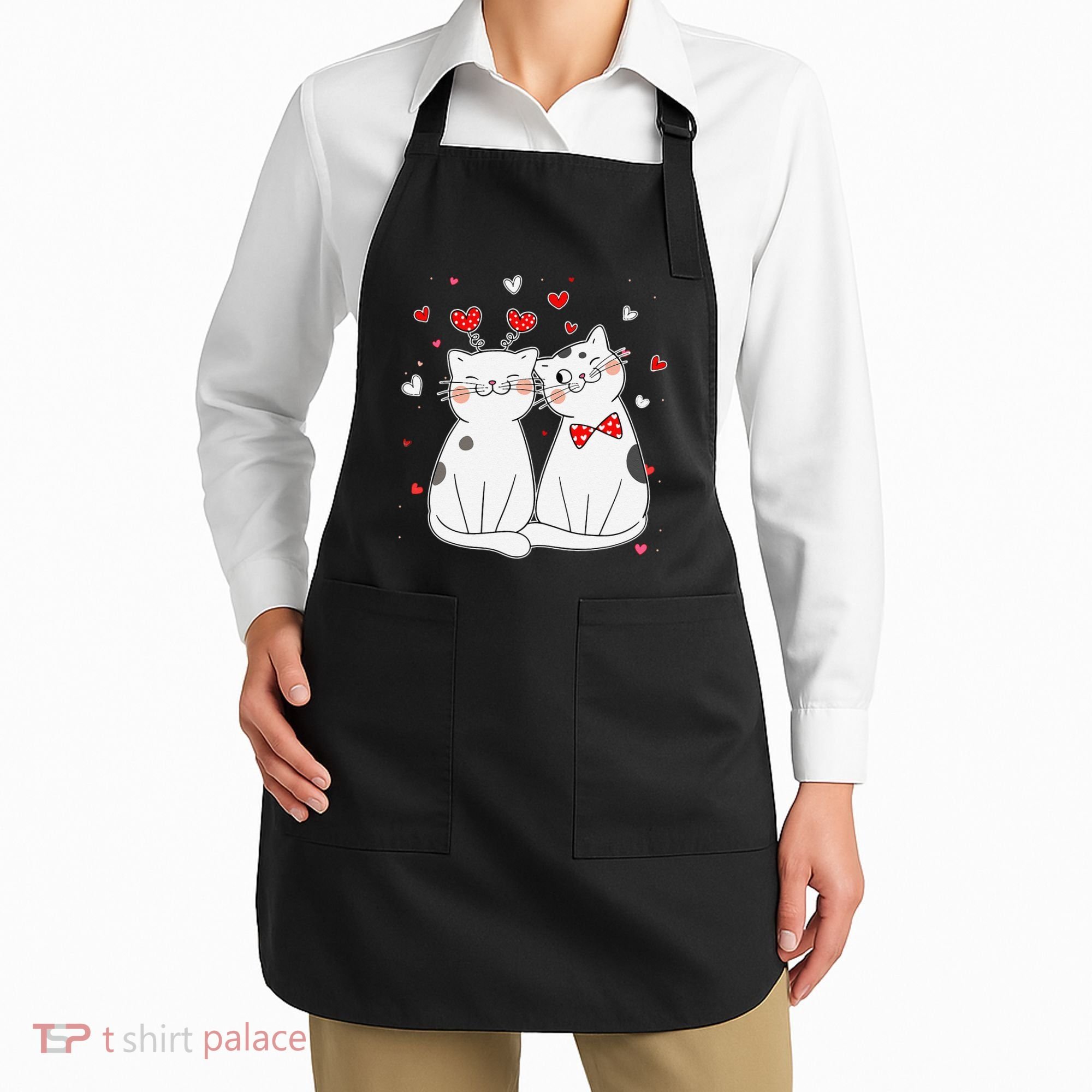 Cute Cats Kittens & Hearts Valentines Day Gift Apron