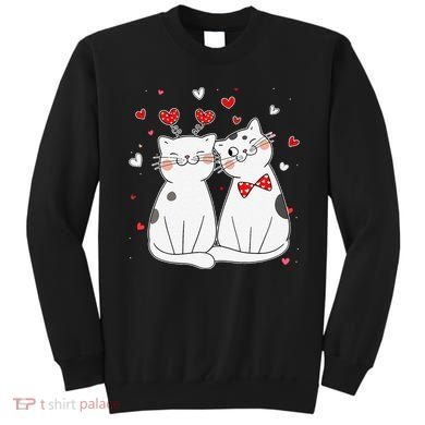 Cute Cats Kittens & Hearts Valentines Day Gift Sweatshirt