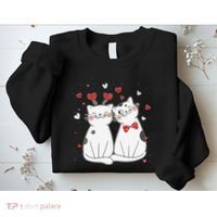 Cute Cats Kittens & Hearts Valentines Day Gift Sweatshirt thumb 2