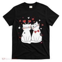 Cute Cats Kittens & Hearts Valentines Day Gift T-Shirt thumb 0