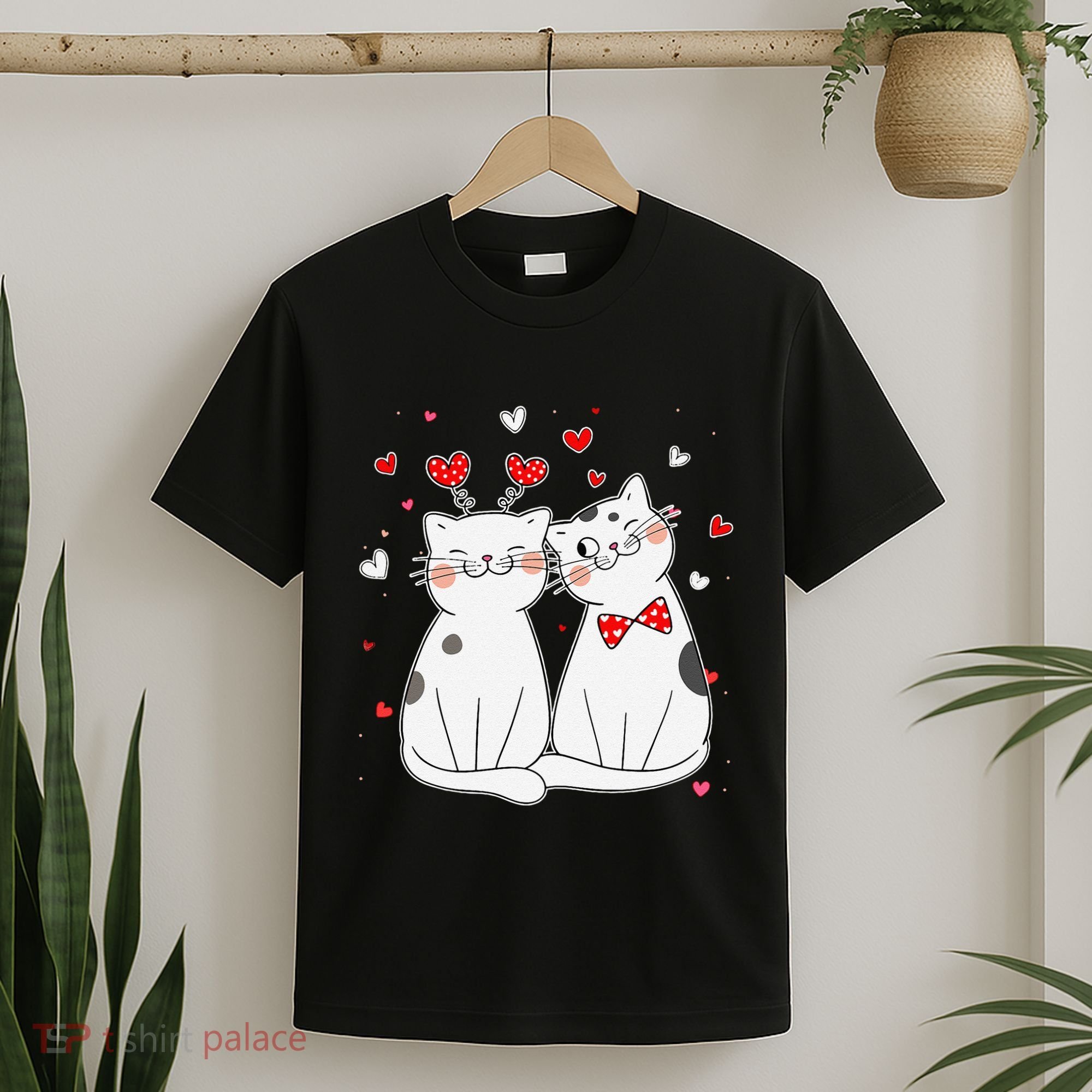 Cute Cats Kittens & Hearts Valentines Day Gift T-Shirt
