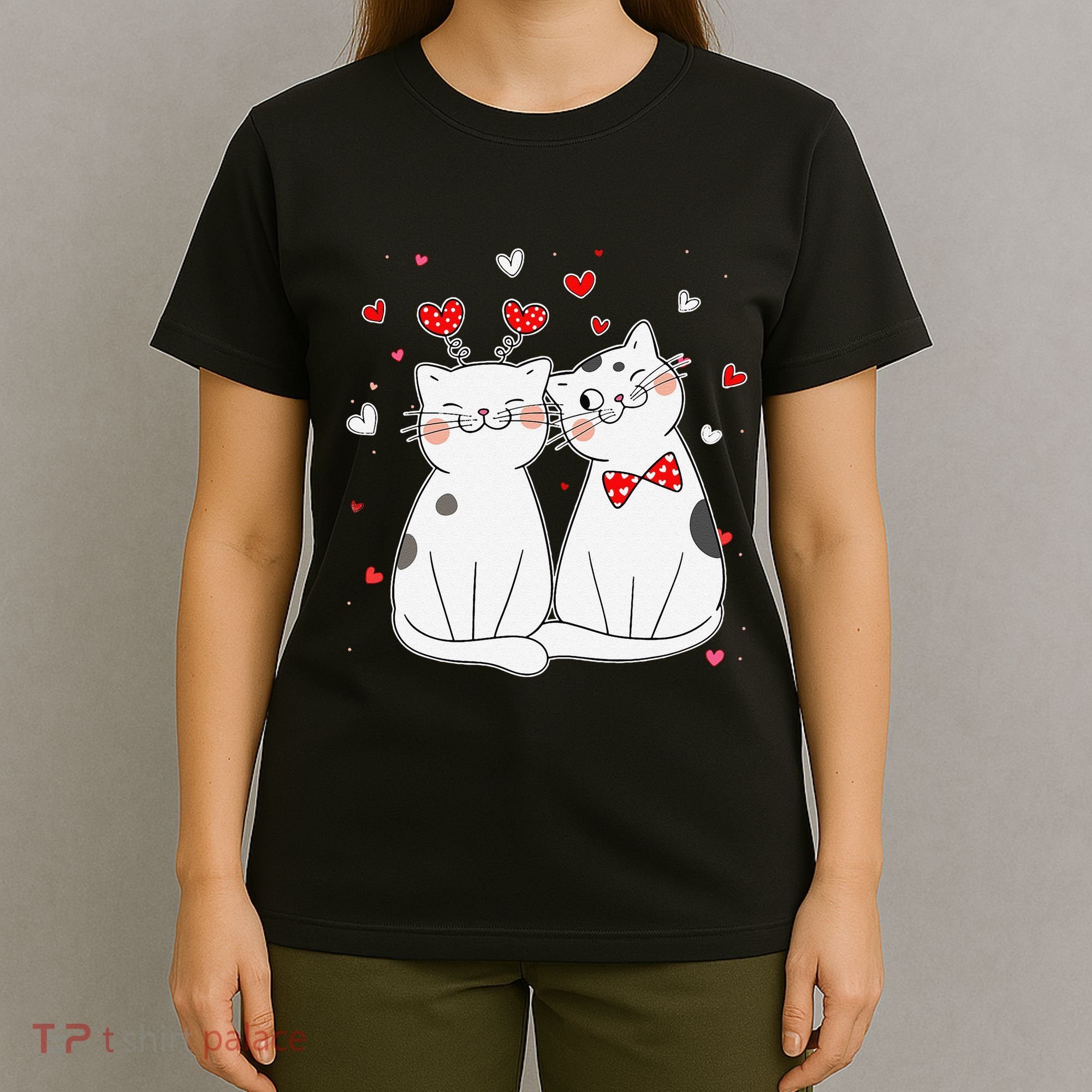Cute Cats Kittens & Hearts Valentines Day Gift T-Shirt