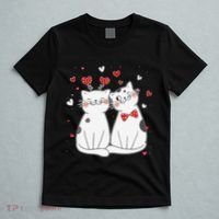 Cute Cats Kittens & Hearts Valentines Day Gift T-Shirt thumb 5