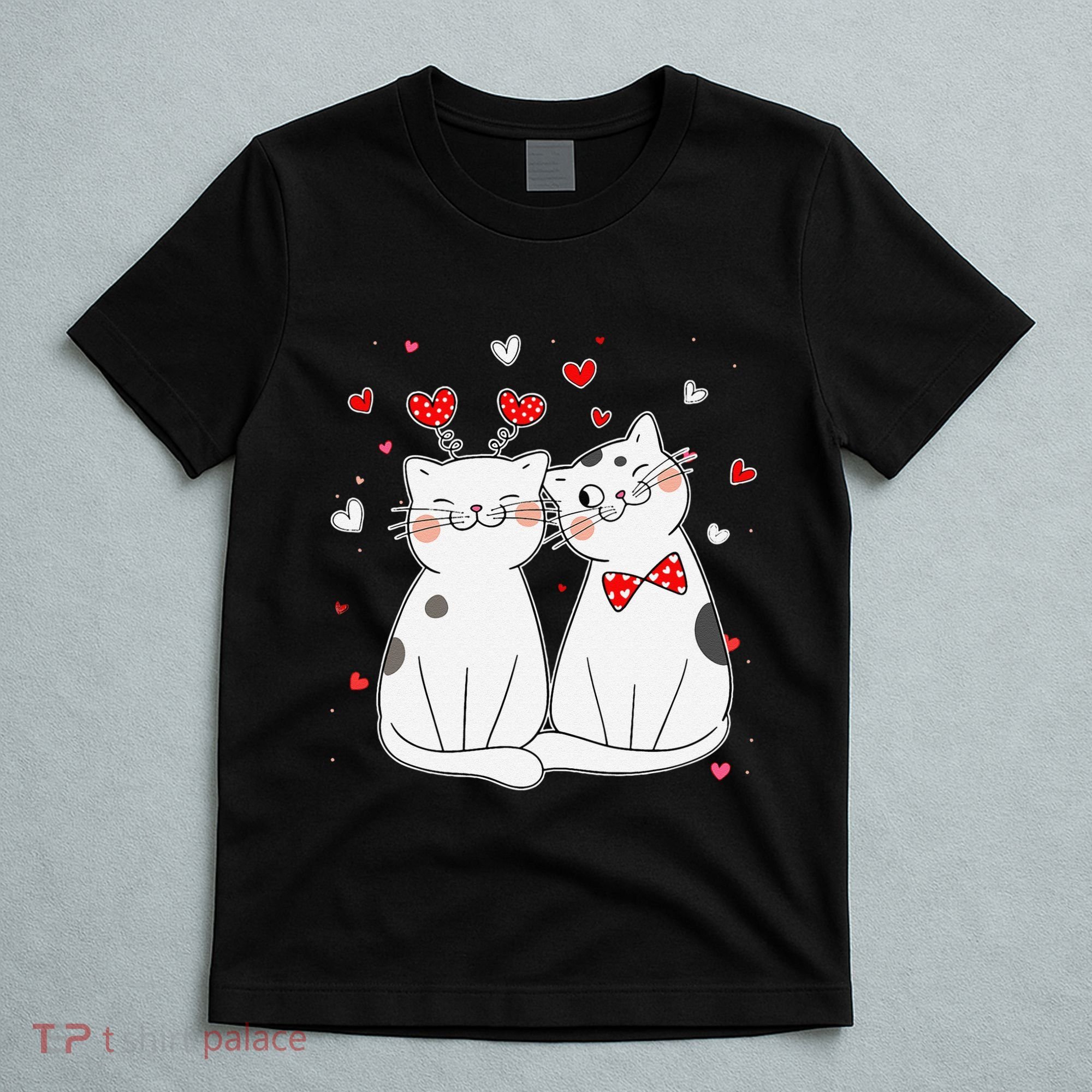 Cute Cats Kittens & Hearts Valentines Day Gift T-Shirt