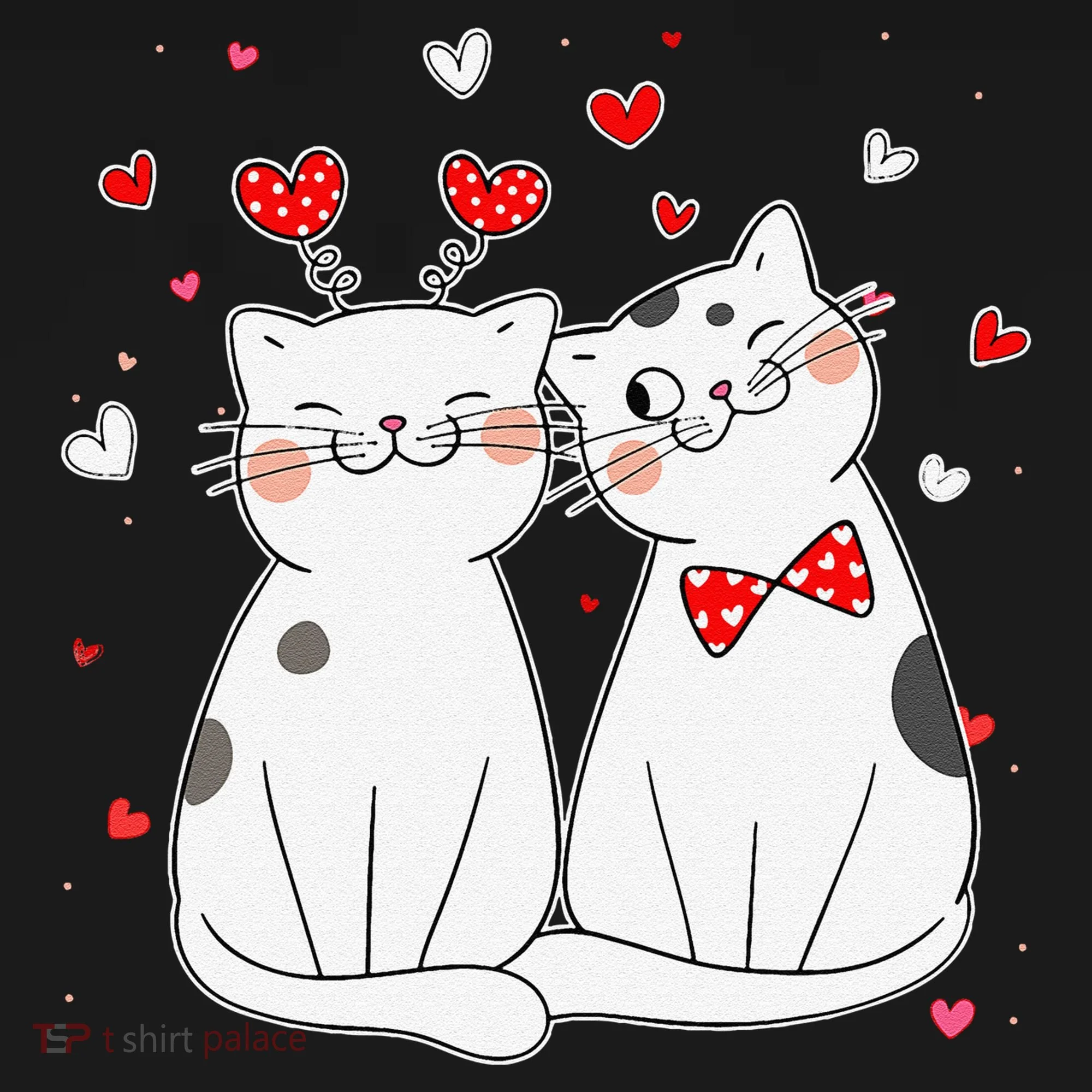 Cute Cats Kittens & Hearts Valentines Day Gift Button