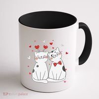 Cute Cats Kittens & Hearts Valentines Day Gift Coffee Mug thumb 1