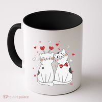 Cute Cats Kittens & Hearts Valentines Day Gift Coffee Mug thumb 0