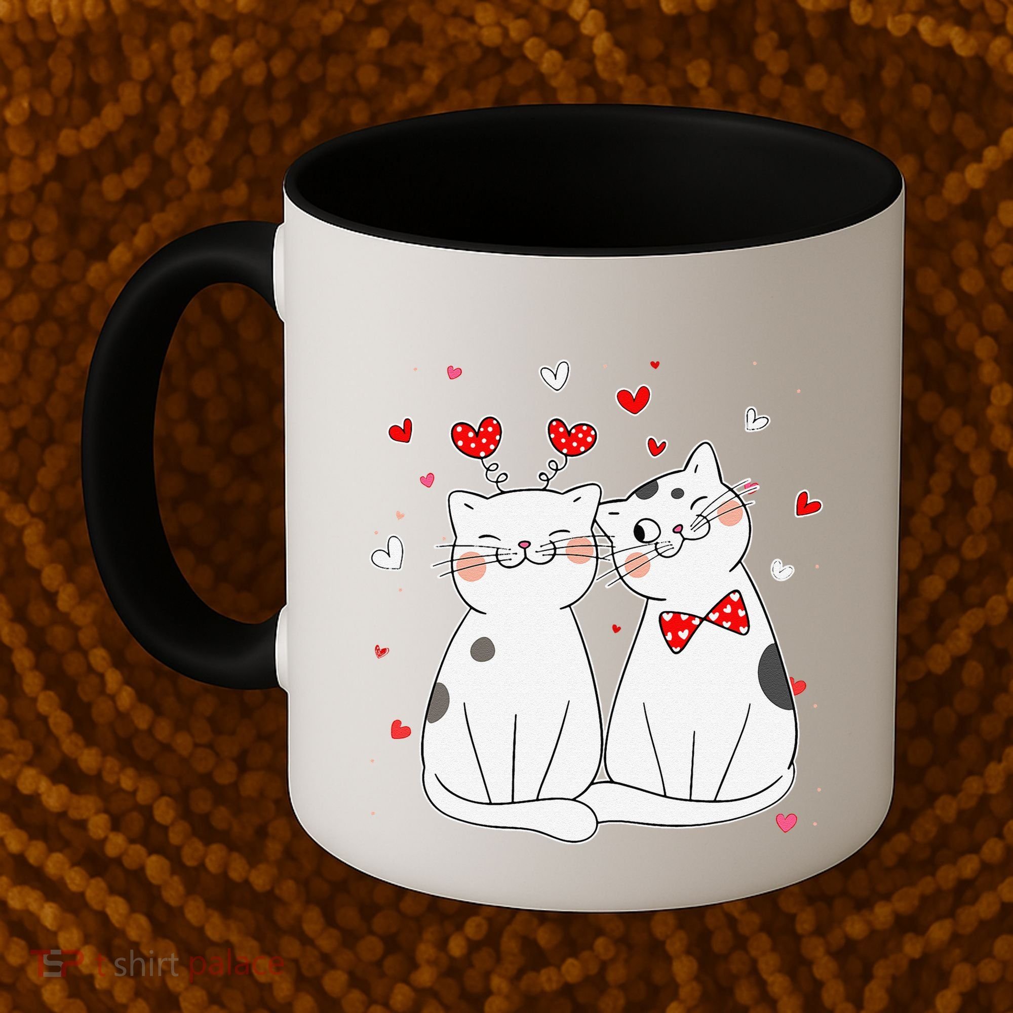 Cute Cats Kittens & Hearts Valentines Day Gift Coffee Mug