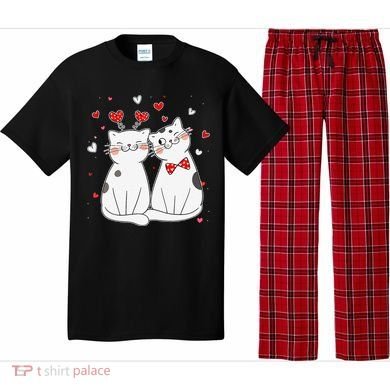 Cute Cats Kittens & Hearts Valentines Day Gift Pajama Set