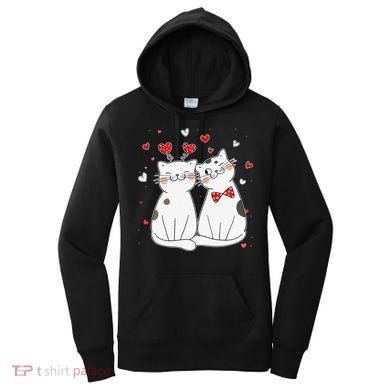 Cute Cats Kittens & Hearts Valentines Day Gift Women's Hoodie