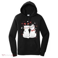 Cute Cats Kittens & Hearts Valentines Day Gift Women's Hoodie thumb 0
