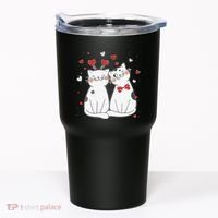 Cute Cats Kittens & Hearts Valentines Day Gift Tumbler thumb 0