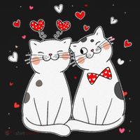 Cute Cats Kittens & Hearts Valentines Day Gift Mousepad thumb 1