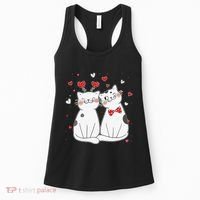 Cute Cats Kittens & Hearts Valentines Day Gift Women's Tank Top thumb 0