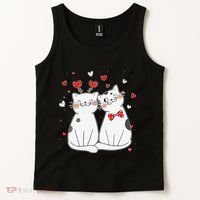 Cute Cats Kittens & Hearts Valentines Day Gift Tank Top thumb 2