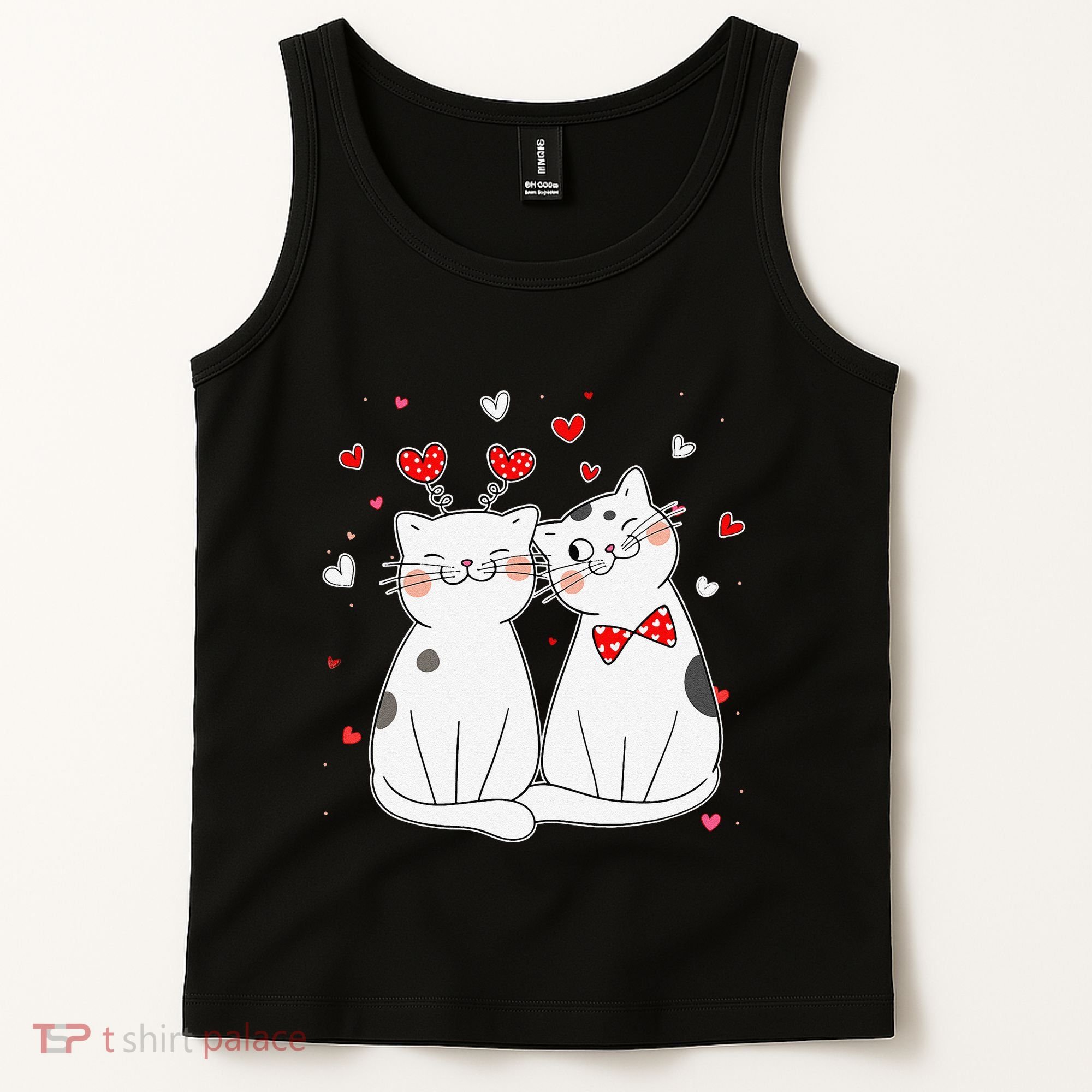 Cute Cats Kittens & Hearts Valentines Day Gift Tank Top