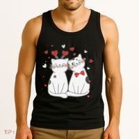 Cute Cats Kittens & Hearts Valentines Day Gift Tank Top thumb 3