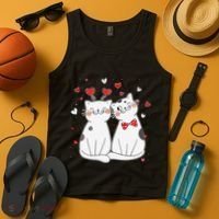 Cute Cats Kittens & Hearts Valentines Day Gift Tank Top thumb 4