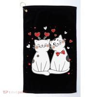 Cute Cats Kittens & Hearts Valentines Day Gift Golf Towel thumb 0