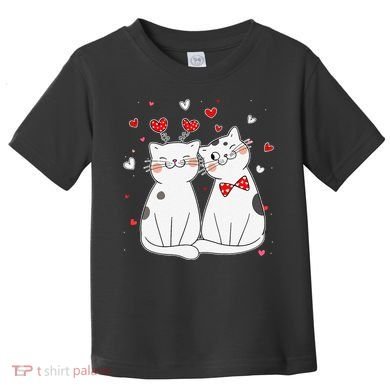 Cute Cats Kittens & Hearts Valentines Day Gift Toddler T-Shirt