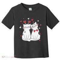 Cute Cats Kittens & Hearts Valentines Day Gift Toddler T-Shirt thumb 0