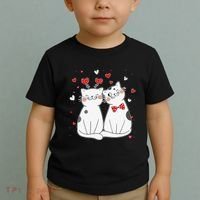 Cute Cats Kittens & Hearts Valentines Day Gift Toddler T-Shirt thumb 2