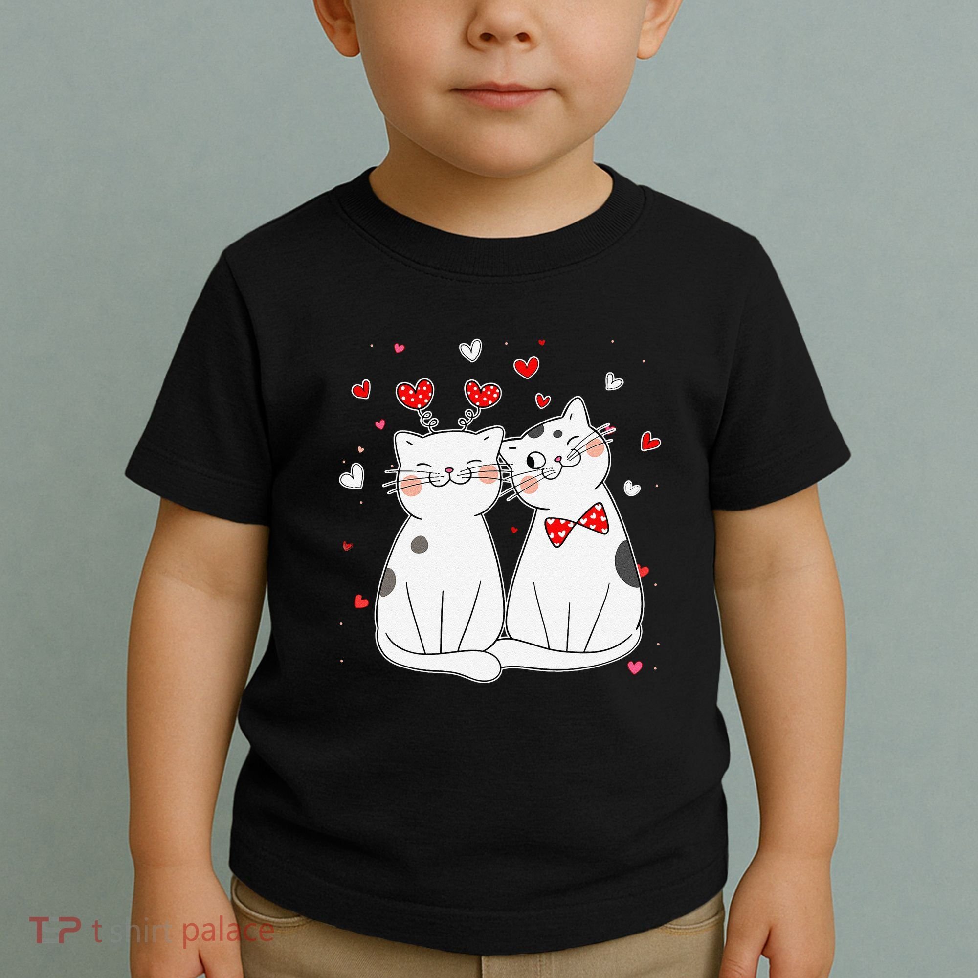Cute Cats Kittens & Hearts Valentines Day Gift Toddler T-Shirt