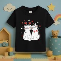 Cute Cats Kittens & Hearts Valentines Day Gift Toddler T-Shirt thumb 3