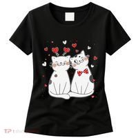 Cute Cats Kittens & Hearts Valentines Day Gift Women's T-Shirt thumb 0