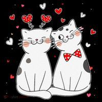 Cute Cats Kittens & Hearts Valentines Day Gift Women's T-Shirt thumb 6