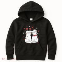 Cute Cats Kittens & Hearts Valentines Day Gift Kids Hoodie thumb 0