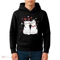 Cute Cats Kittens & Hearts Valentines Day Gift Kids Hoodie thumb 4