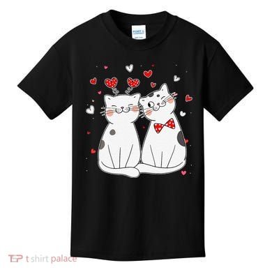 Cute Cats Kittens & Hearts Valentines Day Gift Kids T-Shirt