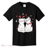 Cute Cats Kittens & Hearts Valentines Day Gift Kids T-Shirt thumb 0