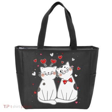 Cute Cats Kittens & Hearts Valentines Day Gift Tote Bag