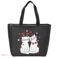 Cute Cats Kittens & Hearts Valentines Day Gift Tote Bag thumb 0
