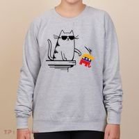 Cool Cat Knock Over Trump Elephant Hair 2024 Harris Walz Women's Sweatshirt thumb 0