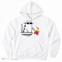 Cool Cat Knock Over Trump Elephant Hair 2024 Harris Walz Hoodie thumb 0