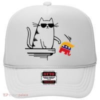 Cool Cat Knock Over Trump Elephant Hair 2024 Harris Walz Hat thumb 0