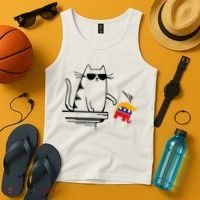 Cool Cat Knock Over Trump Elephant Hair 2024 Harris Walz Tank Top thumb 4