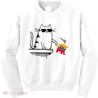 Cool Cat Knock Over Trump Elephant Hair 2024 Harris Walz Kids Sweatshirt thumb 0