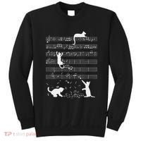 Cute Cat Kitty Playing Music Note Funny Clef Musician Art Sweatshirt thumb 0