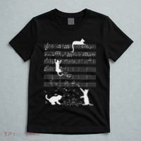 Cute Cat Kitty Playing Music Note Funny Clef Musician Art T-Shirt thumb 5