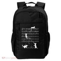 Cute Cat Kitty Playing Music Note Funny Clef Musician Art Backpack thumb 0