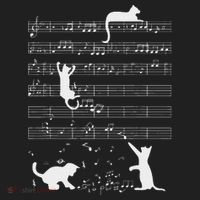Cute Cat Kitty Playing Music Note Funny Clef Musician Art Beanie thumb 2