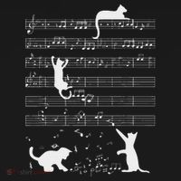 Cute Cat Kitty Playing Music Note Funny Clef Musician Art Women's Hoodie thumb 2