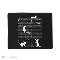 Cute Cat Kitty Playing Music Note Funny Clef Musician Art Mousepad thumb 0